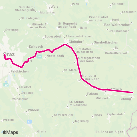 Österreichische Bundesbahnen Szentgotthárd ↔︎ Graz map
