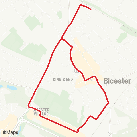 Oxford Bus Company Bicester N Railway Sta - Bicester N Railway Sta map