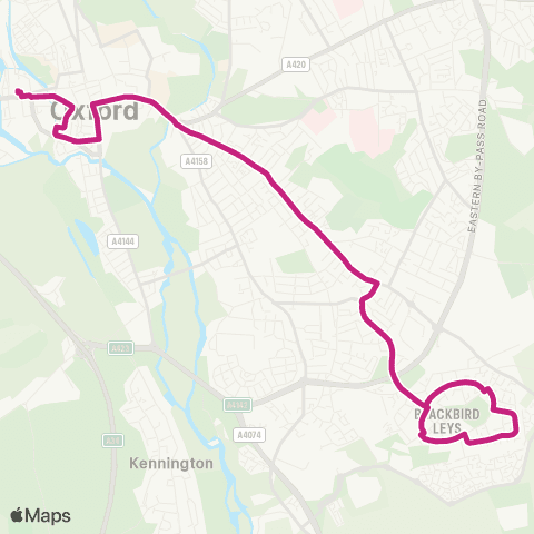Oxford Bus Company Sandy Lane West - Railway Station map