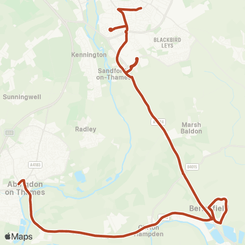 Oxford Bus Company Templars Square - Stratton Way map