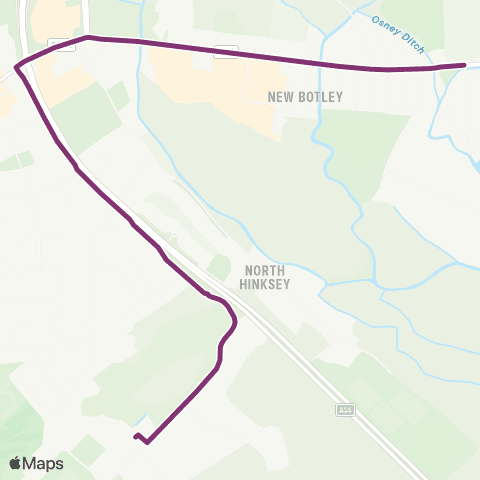 Oxford Bus Company Harcourt Hill Campus - Osney Island map