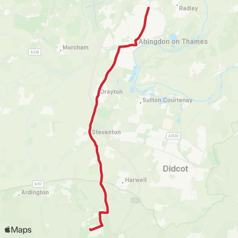 Oxford Bus Company Peachcroft Roundabout - Becquerel Av Terminus map