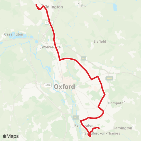 Oxford Bus Company Andersons Close - Kassam Stadium map