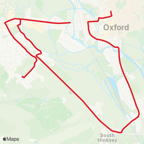 Oxford Bus Company George Street - Harcourt Hill Campus map