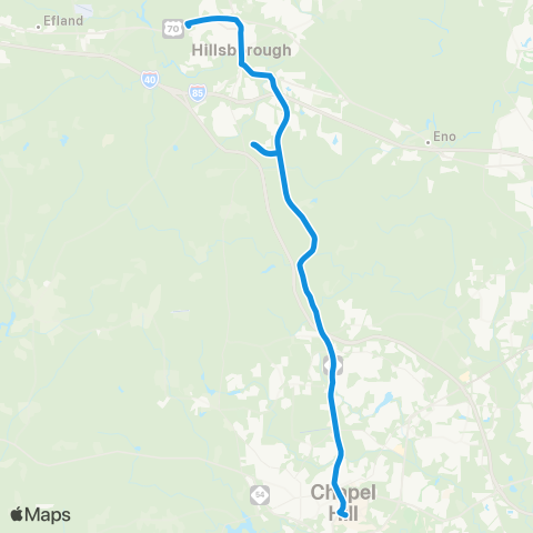 Orange County Public Transportation (OCPT) Orange-Chapel Hill Connector map