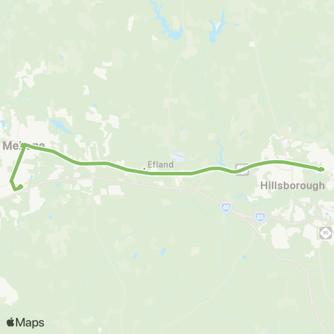 Orange County Public Transportation (OCPT) Orange-Alamance Connector map