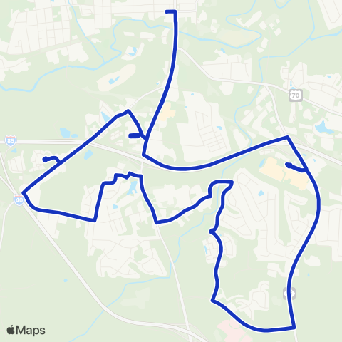 Orange County Public Transportation (OCPT) Hc - Blue Loop map
