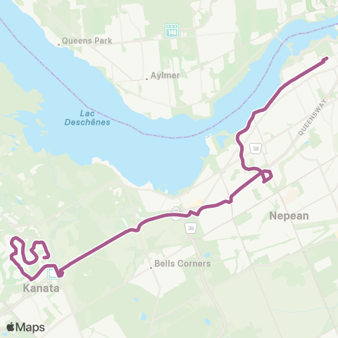 OC Transpo Tunney's Pasture <​> Terry Fox map