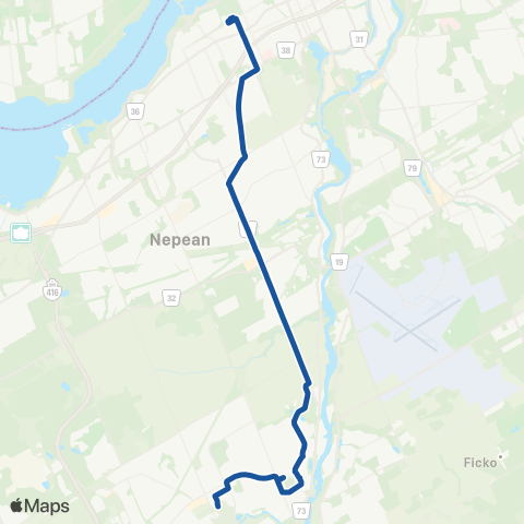 OC Transpo Barrhaven Centre <​> Tunney's Pasture map