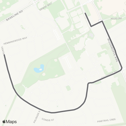 OC Transpo Centrepointe <​> Baseline map
