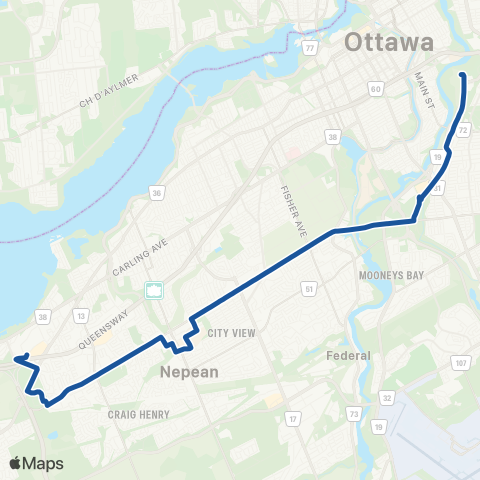 OC Transpo Hurdman <​> Bayshore map
