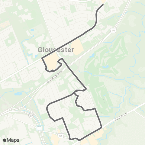 OC Transpo Pineview <​> Blair map