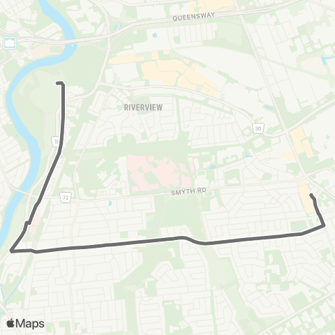 OC Transpo Elmvale <​> Hurdman map