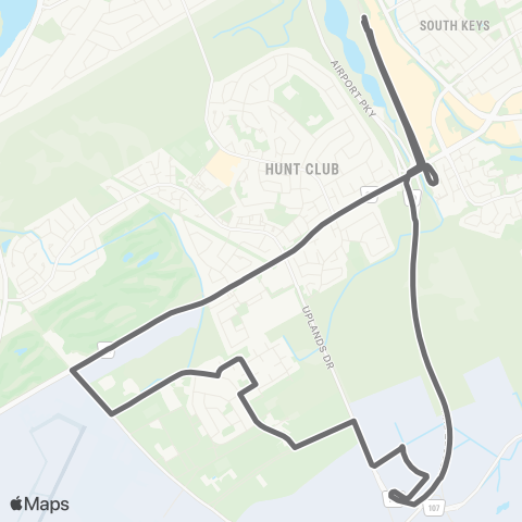 OC Transpo Uplands / Greenboro map