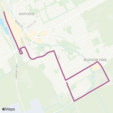 OC Transpo Greenboro <​> Lester map