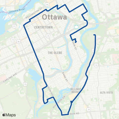 OC Transpo Hurdman <​> Main map