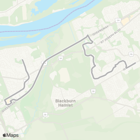 OC Transpo Colonel By / Gloucester H.S <​> Innes map