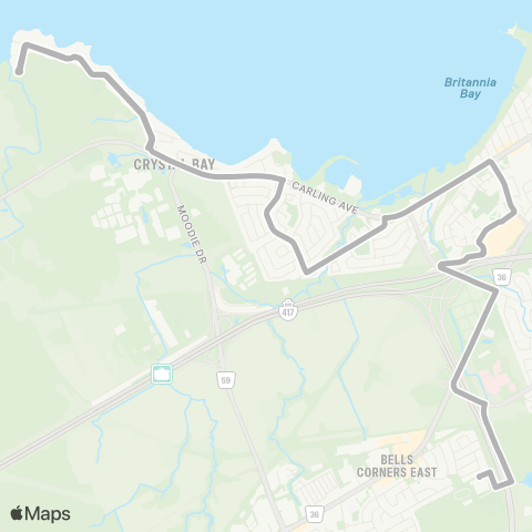 OC Transpo Grandview / Borden <​> Bell H.S map