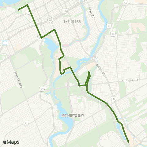 OC Transpo Bayview <​> South Keys & Carleton map