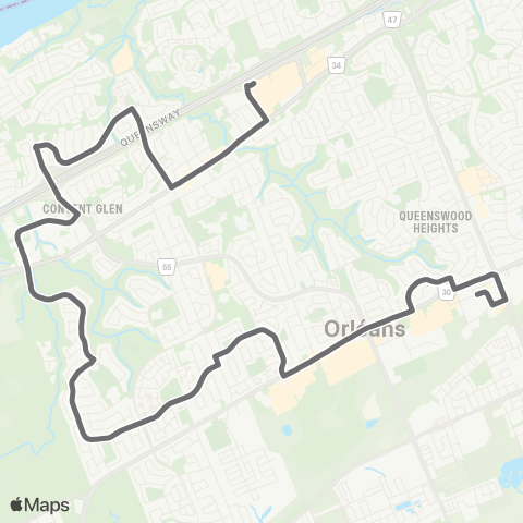 OC Transpo Tenth Line <​> Place D'Orléans map