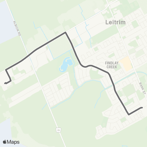 OC Transpo Leitrim <​> Dun Skipper map