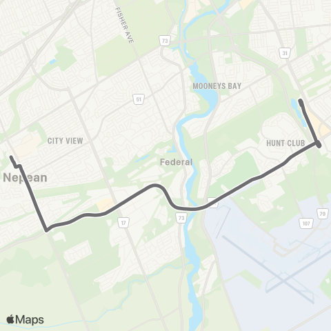 OC Transpo Greenboro <​> Baseline map