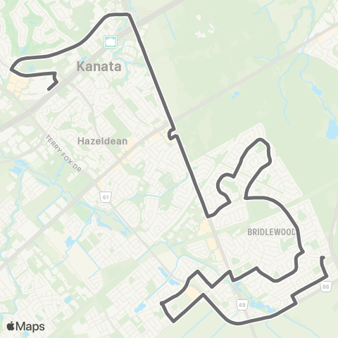 OC Transpo Hope Side <​> Terry Fox map