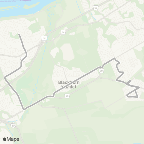 OC Transpo Colonel By / Gloucester H.S / Lester B. Pearson <​> Renaud map