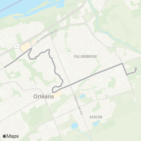 OC Transpo Gisèle Lalonde <​> Orléans map
