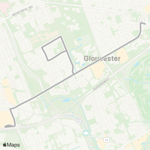 OC Transpo Lester B. Pearson <​> St-Laurent map