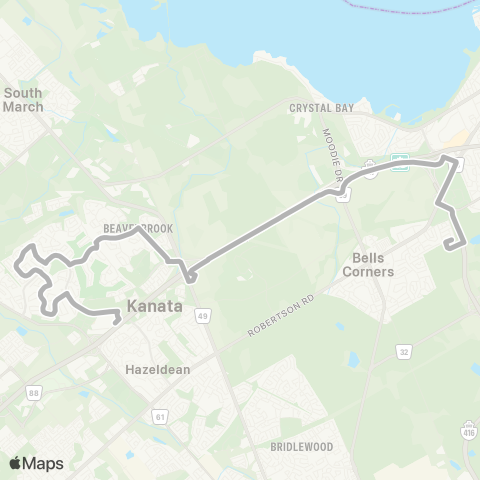 OC Transpo Bell H.S <​> Terry Fox map