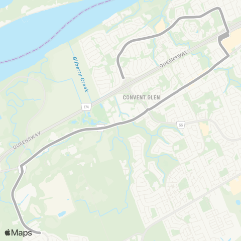OC Transpo Louis Riel <​> Orléans map