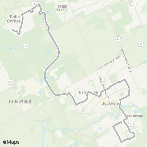 OC Transpo Bell H.S / Franco-Ouest <​> Cambrian map