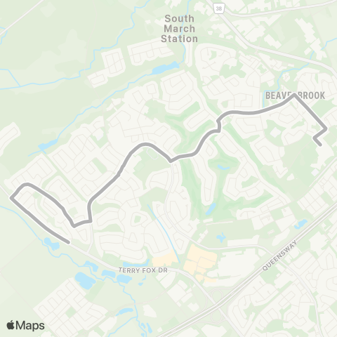 OC Transpo Earl of March <​> Terry Fox map