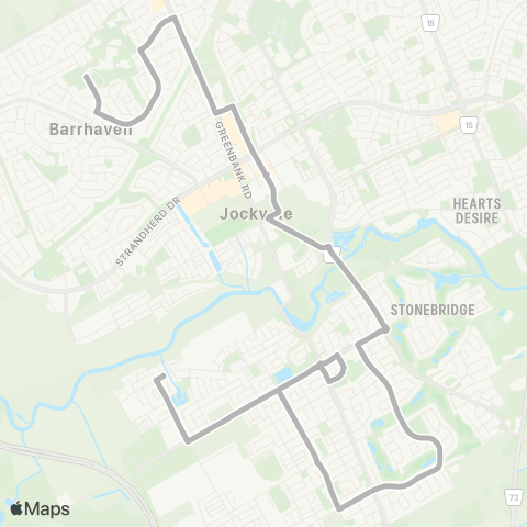 OC Transpo John McCrae H.S <​> Half Moon Bay map