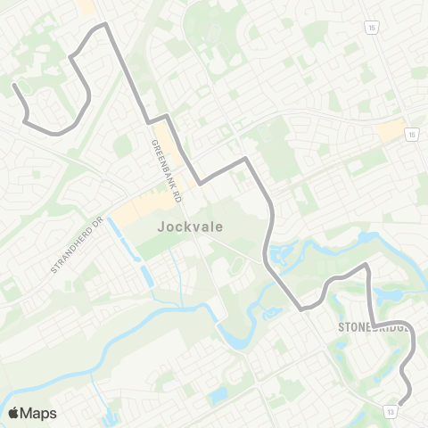 OC Transpo John McCrae H.S <​> Golflinks map
