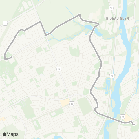 OC Transpo St. Mother Teresa H.S <​> Riverview map