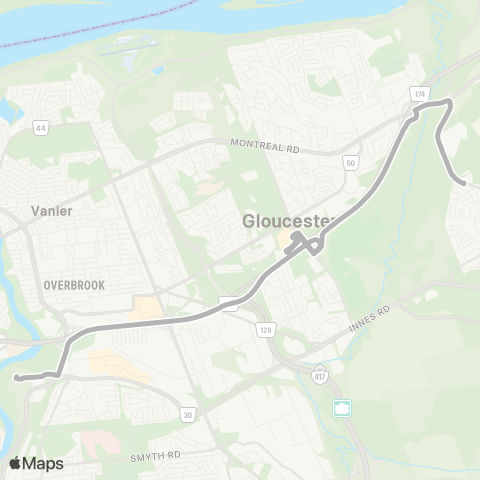 OC Transpo Louis-Riel <​> Blair map