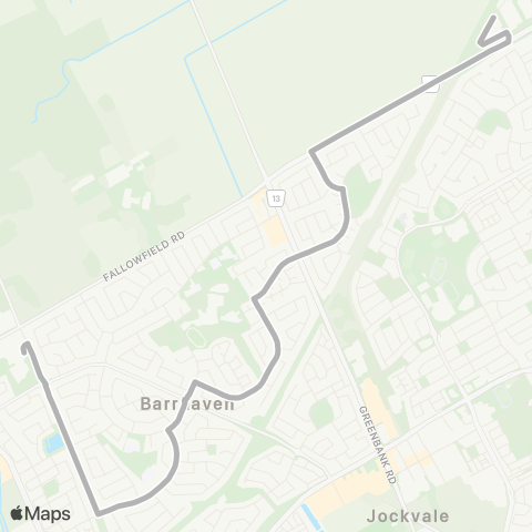OC Transpo Cedarview M.S <​> Fallowfield map