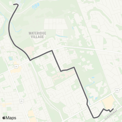 OC Transpo Aviation <​> Blair map