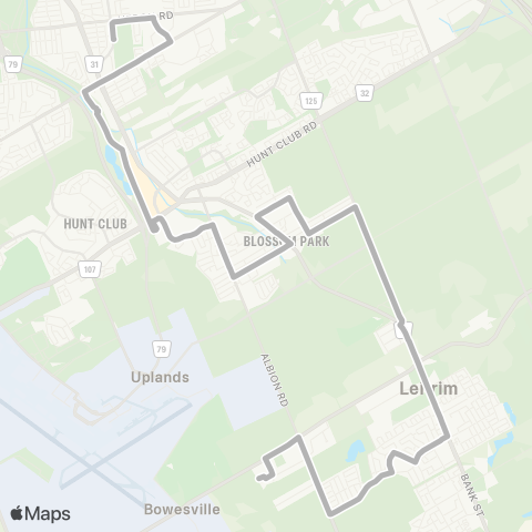 OC Transpo Leitrim <​> Ridgemont H.S map