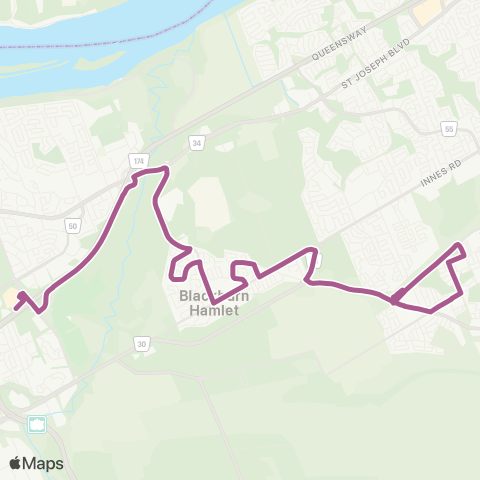 OC Transpo Chapel Hill <​> Blair map