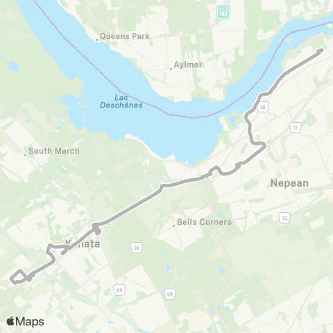 OC Transpo Canadian Tire Ctr ~ Ctr Canadian Tire map