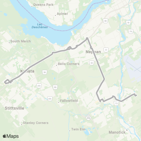 OC Transpo Canadian Tire Ctr ~ Ctr Canadian Tire map