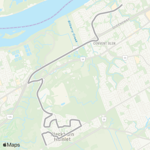 OC Transpo St. Matthew H.S <​> Bearbrook map
