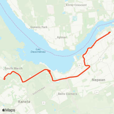 OC Transpo Tunney's Pasture <​> Innovation / Carling Campus map