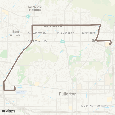 OCTA La Habra - Anaheim map