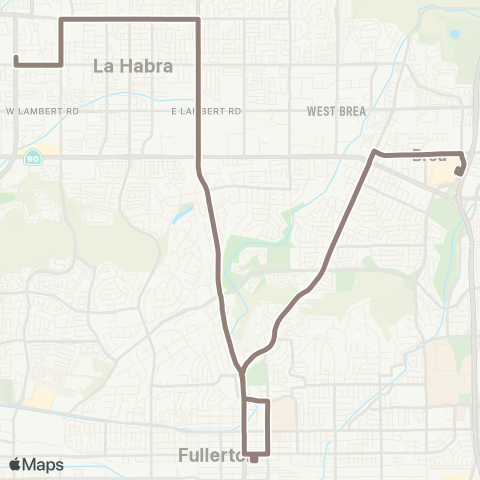 OCTA La Habra - Brea Mall map
