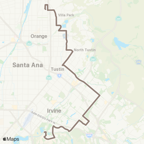 OCTA Orange - Irvine map