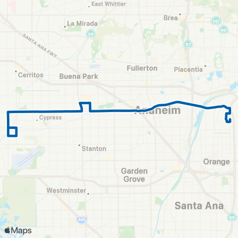 OCTA Long Beach - Orange map